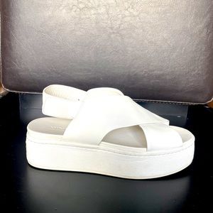 Vince platform white leather sandals size 5